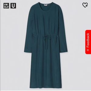 Lemaire x UNIQLO Shiny Rayon Long-Sleeve Dress